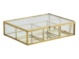 Lene Bjerre, Laura, Opbevarings box Guld, Messing, Glas, L:17,5 x B:13 x H:4,5 cm