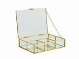 Lene Bjerre, Laura, Opbevarings box Guld, Messing, Glas, L:17,5 x B:13 x H:4,5 cm