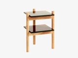 Nordal, Amber sidebord, Akacietræ/Glas, 40x44x58 cm
