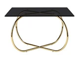 AYTM, ANGUI sofabord, ben i guld, sort glasplade, 75x75x45 cm