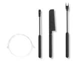 Pebble osteskærer m. ekstra strenge, kniv & gaffel i sort rustfrit stål fra Normann Copenhagen