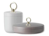 2 stk. Ring Boxe i lysegrå og taupe stål fra Normann Copenhagen