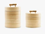 2 stk. Bamboo opbevaringskrukker fra House Doctor