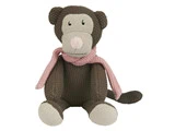 Bamse abe med lyserødt tørklæde fra Ib Laursen - H42 cm