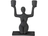 Bloomingville, Lucie, Lysestage, Sort, Polyresin, L:18 x H:23 x B:11 cm