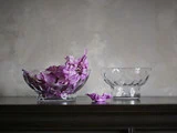 2 stk. Clear dots glas skåle I mundblæst glas fra Ro Collection - Ø: 19 cm