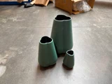 3 stk. Clover vaser i dark green keramik fra Cooee Design - H:25 / 18 / 11 cm