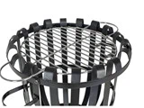 Bålkurv m. grill i sort stål