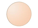 En almindelig, lys ferskenfarvet cirkel med et tyndt brunt omrids på en hvid baggrund.