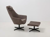 Couz 501 lænestol med fodskammel og nakkestøtte - brun