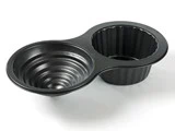 6 stk. Store cupcake forme i grå fra funktion - Ø: 20,5 cm