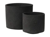 Lauvring, Duke potte, sort, cement, D:17-23xH:15-21 - s/2