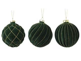 Lauvring, Julekugler, grøn, glas - Box/6