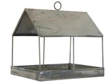 Ib Laursen, Fuglefoderhus firkantet, metal, grå - 18x23x22,5