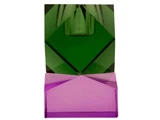 CÉST BON, Krystal lysestage, grøn/lilla, 5x8 cm