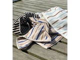 OYOY, Raita håndklæde, Caramel/Optic Blue, H140 x W70 cm