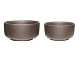 Hübsch, Clay skåle, 2 stk., rødbrun, ø11xh6 + ø15xh8 cm
