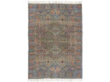 Ib Laursen, Gulvtæppe, blå/grønne/orange/røde, håndvævet, B: 120 L: 180