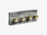 Nordal, CALUAS knagerække, marmor/messing, L16 cm