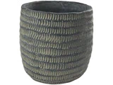4 stk. Urtepotte m/riller i sort fra Cést Bon - 18xø19 cm