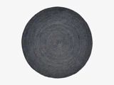 Nordal, Rundt, Tæppe, Sort, Jute, Dia:150 cm