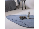 Mette Ditmer, SHAPE, Gulvtæppe, Blå, 100% Uld, B:120 x L:154 cm