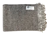 Silkeborg Uldspinderi, Dona M 0305, Plaid, Dark grey, 100% New Wool, B:130 x L:190 cm