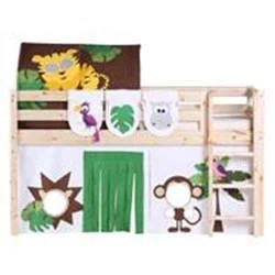 FLEXA Classic halvhøj seng med lige stige og rutsjebane.