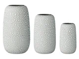 3 stk. håndlavet stentøjs Gemma vaser fra AYTM - Lysegrå 
