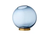 AYTM, GLOBE vase, navy/gold, glas/aluminium, Ø21xH21