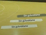 Et stk. Gulvreklame hos Holstebro Håndbold sæsonen 21-22.