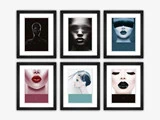 6 stk. Haute Couture billede fra projekt poster med sort ramme - 20X25 cm
