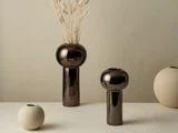 Cooee Design, Pillar, Vase, Dark Silver, Keramik, H:24 x Dia:12 cm
