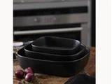 HOLM, 3 stk. fade, Ovnfast, Sort, Stentøj, L:15 x B:9 cm L:24 x B:18,5 cm L:29 x B:23,5 cm
