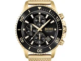 Hugo Boss Admiral Sort/Gul guldtonet stål Ø46 mm - Herre armbåndsur