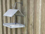 Ib Laursen, Fuglefoderhus firkantet, metal, grå - 18x23x22,5