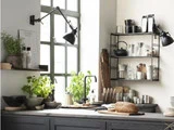 Ib Laursen, Lampe 2-arm t/montering på væg, sort, metal 