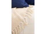 Ib Laursen, Plaid, Creme, Vaffelvævet, Bomuld, B:130 x L:160 cm