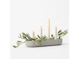 House Doctor, Marb, Lysestage, Grå, Polystone, L:35 x B:13 x H:6 cm