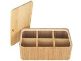 Ib Laursen, Æske m. låg og 6 rum, Natur, Bambus, B:15 x H:9,5 x L:25,5 cm