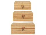 Ib Laursen, Æsker m. låg, Natur, Bambus, Sæt af 3 stk., B:20x18,5x16, H:7,5x5,5x4,5, L:18x15,5x13 cm