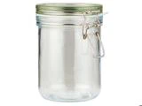 Ib Laursen, Opbevaringsglas m. patentlåg, Klar, Glas, Metal, Silicone, 700 ml., H:14,8 x Ø:10,7 cm