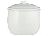 Ib Laursen, Krukke Med Låg, Opbevaring, Hvid, Emalje, H:17 x Ø:18 cm