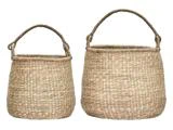House Doctor, Cesta, Opbevaringskurve, Natur, Søgræs, Sæt af 2: H:34 x Dia:45 cm; H:30 x Dia:35 cm