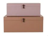 House Doctor, Storage, Kasser, Beige, Rosa, Metal, L:52 x B:26 x H:20 / L:60 x B:36 x H:24 cm