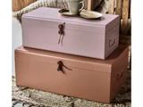 House Doctor, Storage, Kasser, Beige, Rosa, Metal, L:52 x B:26 x H:20 / L:60 x B:36 x H:24 cm