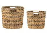 Bloomingville, Indra, Kurve, Natur, Vandhyacint, Sæt af 2, L31xH21xW23/L35xH25xW26 cm