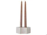 Bloomingville, Florida, Lysestage, Hvid, Marmor, L:14,5 x H:6 x B:7,5 cm