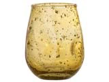 Bloomingville, Henrike, Fyrfadsstage, Gul, Glas, Ø7xH9 cm
