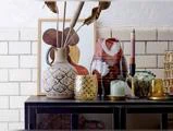Bloomingville, Henrike, Fyrfadsstage, Gul, Glas, Ø7xH9 cm